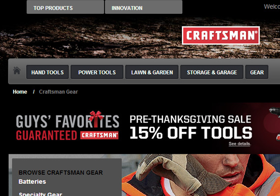 One of my main clients.
                                                                                    Maintained and managed: site pages, promos, product listings, navigation, designed html emails and had the opportunity to utilize new html/css/jquery/javascript techniques.
                                                                                    Feel free to visit the site however while much of it is still the same I have not touched it since 2012.  http://www.craftsman.com